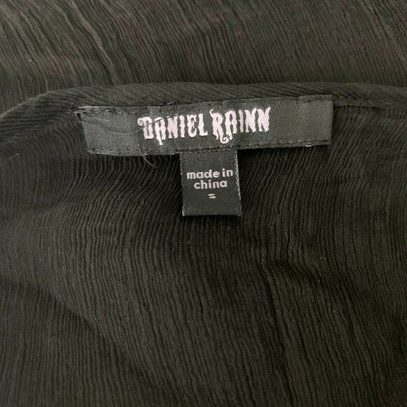 Vintage Silk Chiffon Tank Top S Black Rhinestones Adjustable Spaghetti Straps - Picture 6 of 6